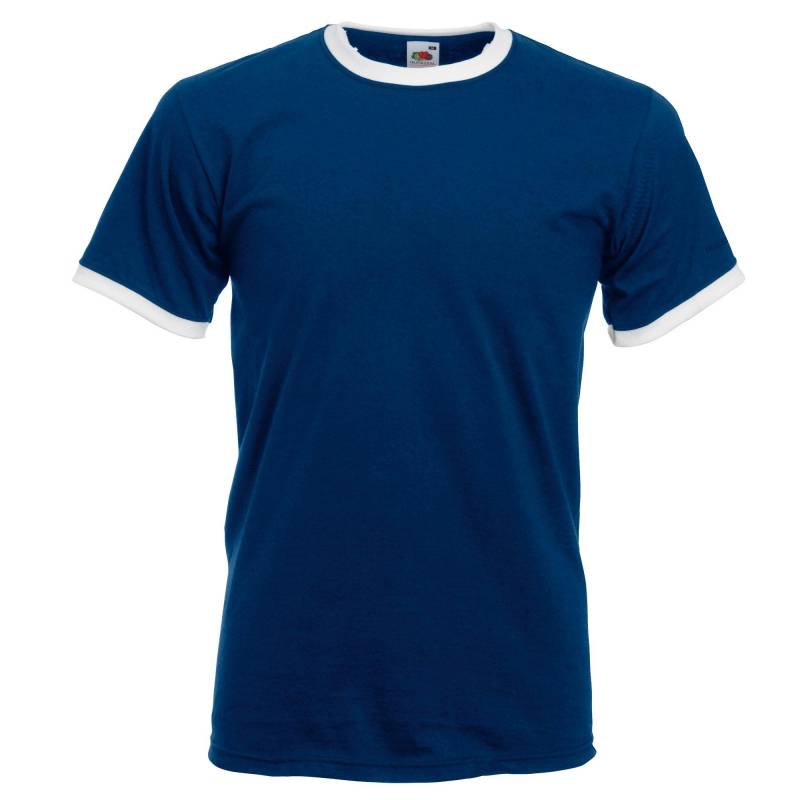 Ringer Tshirt Herren Marine S von Fruit of the Loom