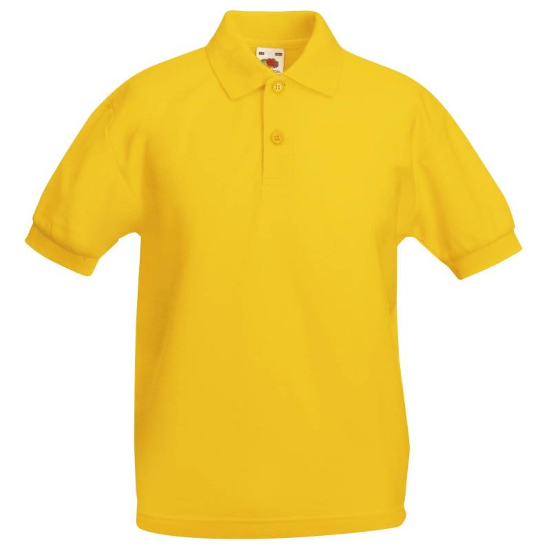 Polo Shirt, Kurzarm (2 Stückpackung) Jungen Gelbgold 7-8A von Fruit of the Loom