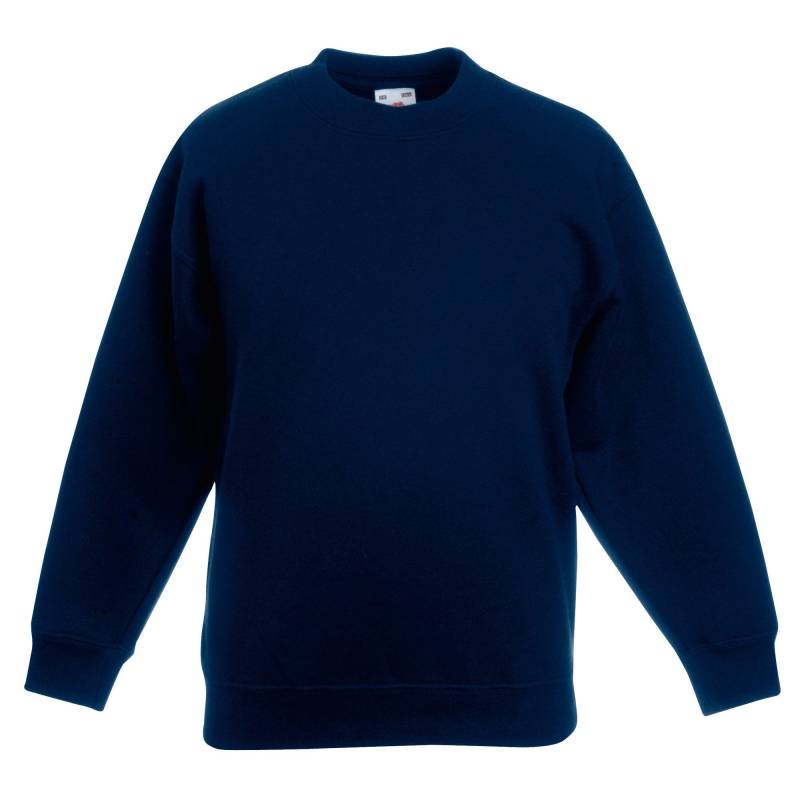 Klassische 8020 Setin Sweatshirt Mädchen Marine 9-11A von Fruit of the Loom