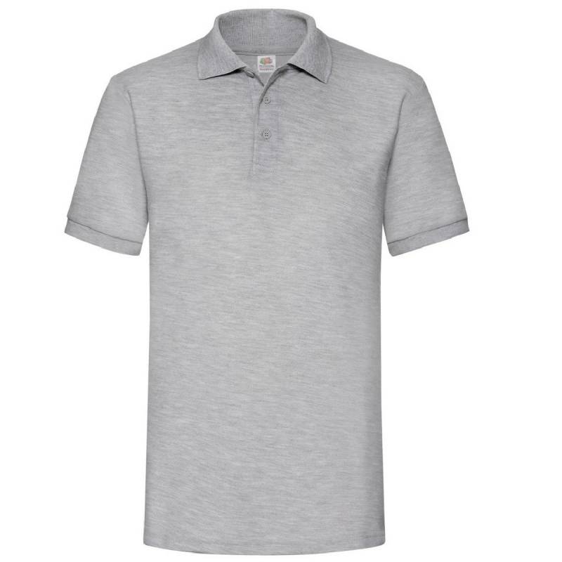 6535 Piqué Poloshirt, Kurzarm Herren Grau L von Fruit of the Loom