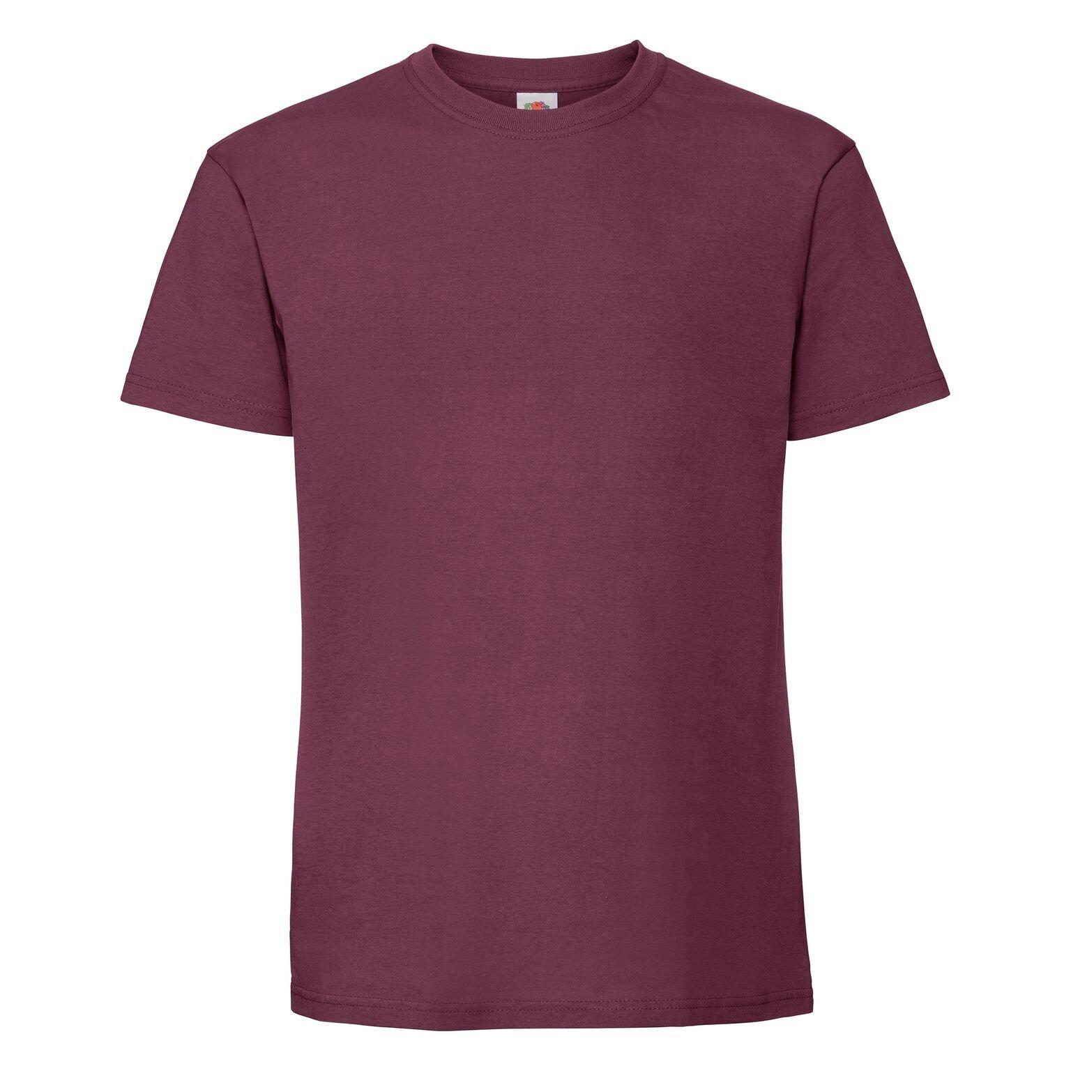 Premium Tshirt Damen Weinrot L von Fruit of the Loom