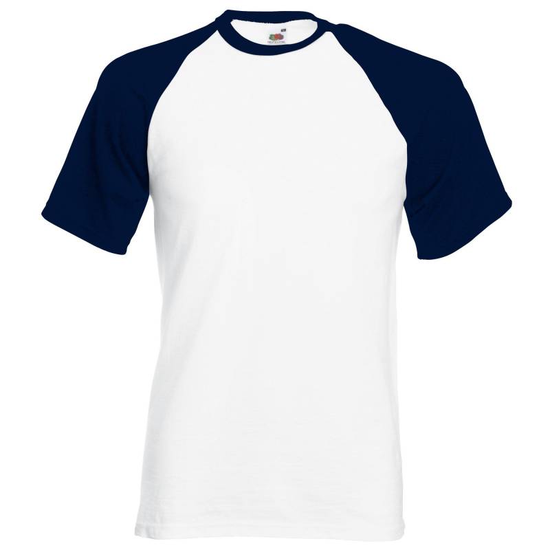 Baseball Tshirt, Kurzärmlig Herren Weiss M von Fruit of the Loom