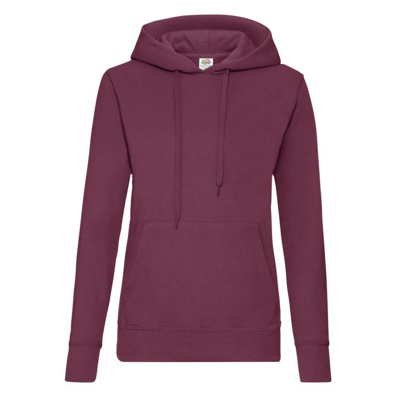 Lady Fit Kapuzenpullover Damen Weinrot M von Fruit of the Loom