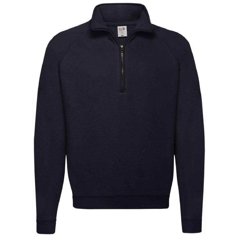 Zip Neck Sweatshirt Top Herren Marine M von Fruit of the Loom