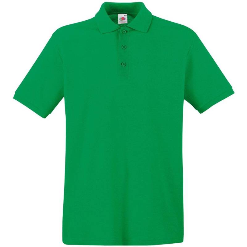 Premium Poloshirt, Kurzarm Herren Grün S von Fruit of the Loom