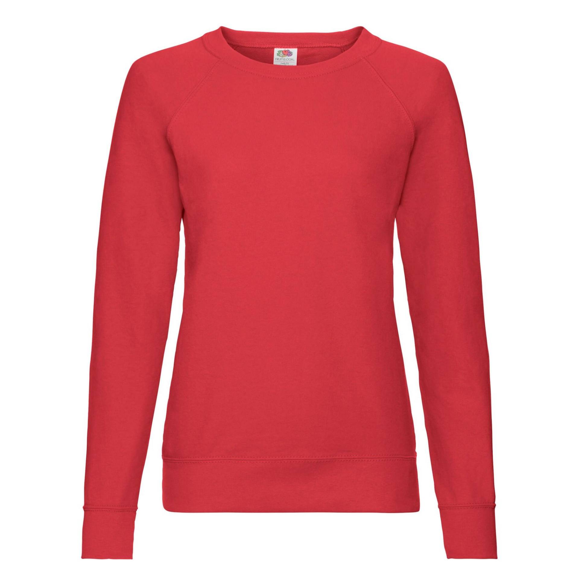 Sweatshirt Leicht Raglanärmel Damen Rot Bunt 42 von Fruit of the Loom