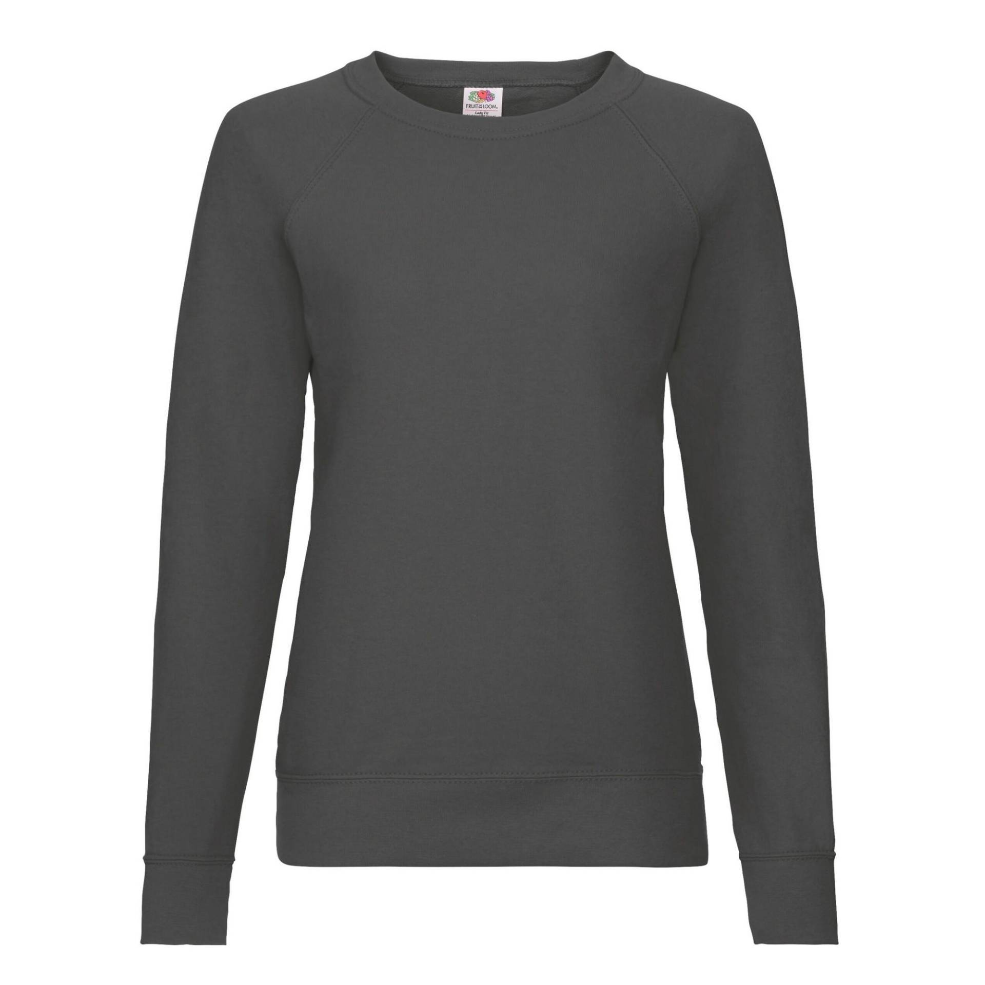 Sweatshirt Leicht Raglanärmel Damen Taubengrau 38 von Fruit of the Loom