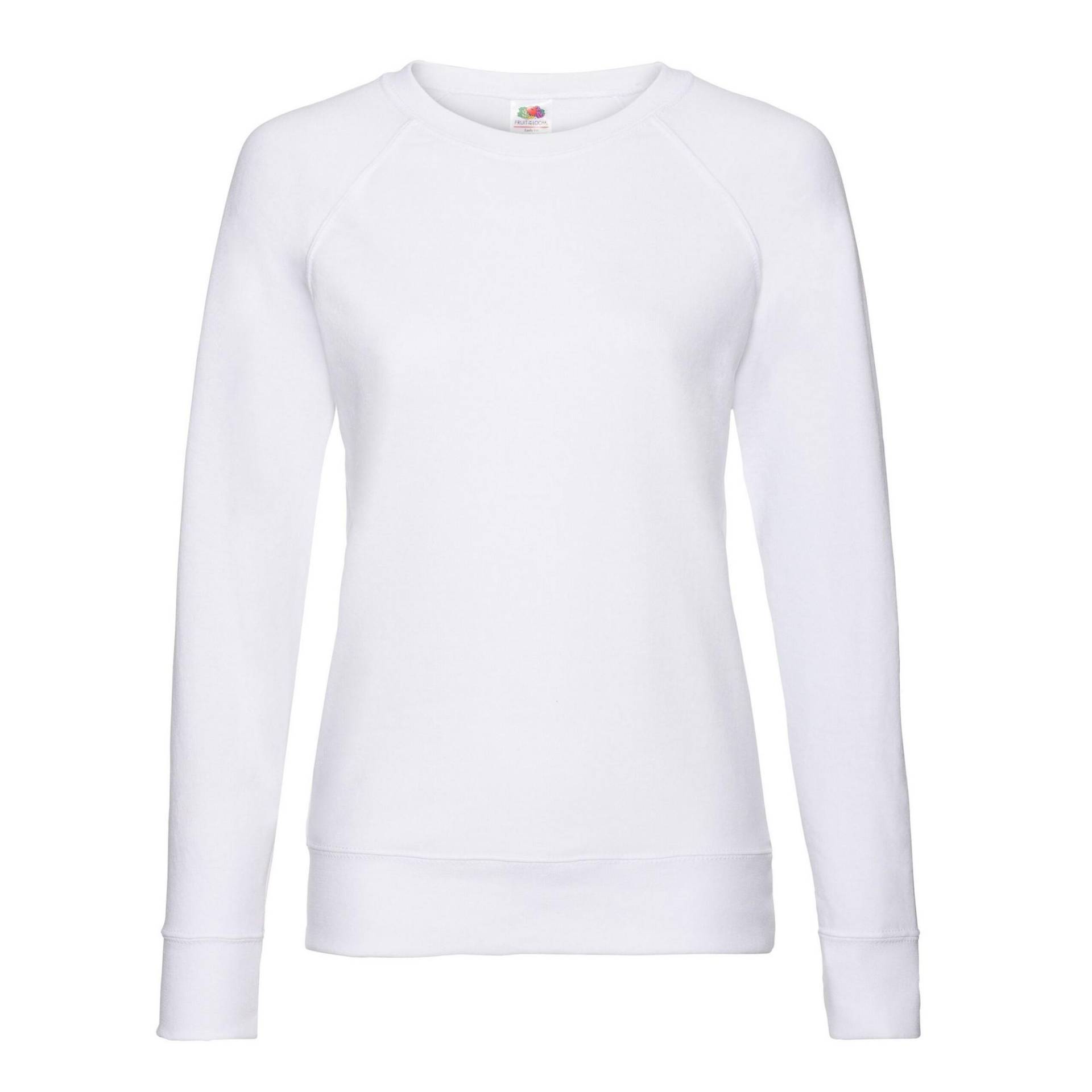 Sweatshirt Leicht Raglanärmel Damen Weiss 34 von Fruit of the Loom