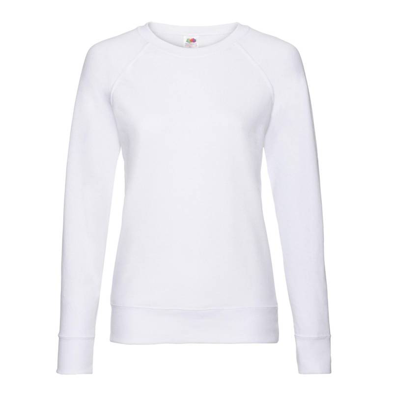 Sweatshirt Leicht Raglanärmel Damen Weiss 34 von Fruit of the Loom