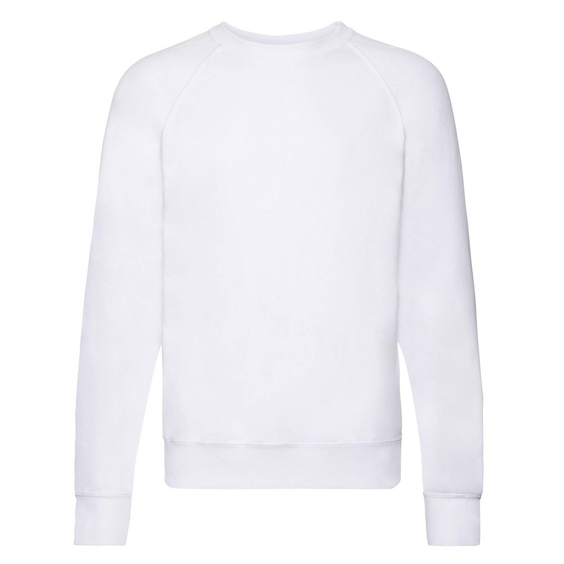 Sweatshirt Raglanärmel Herren Weiss L von Fruit of the Loom