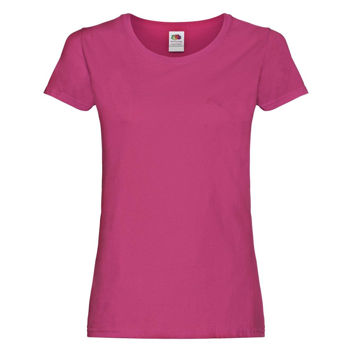 Tshirt Damen Fuchsia S von Fruit of the Loom