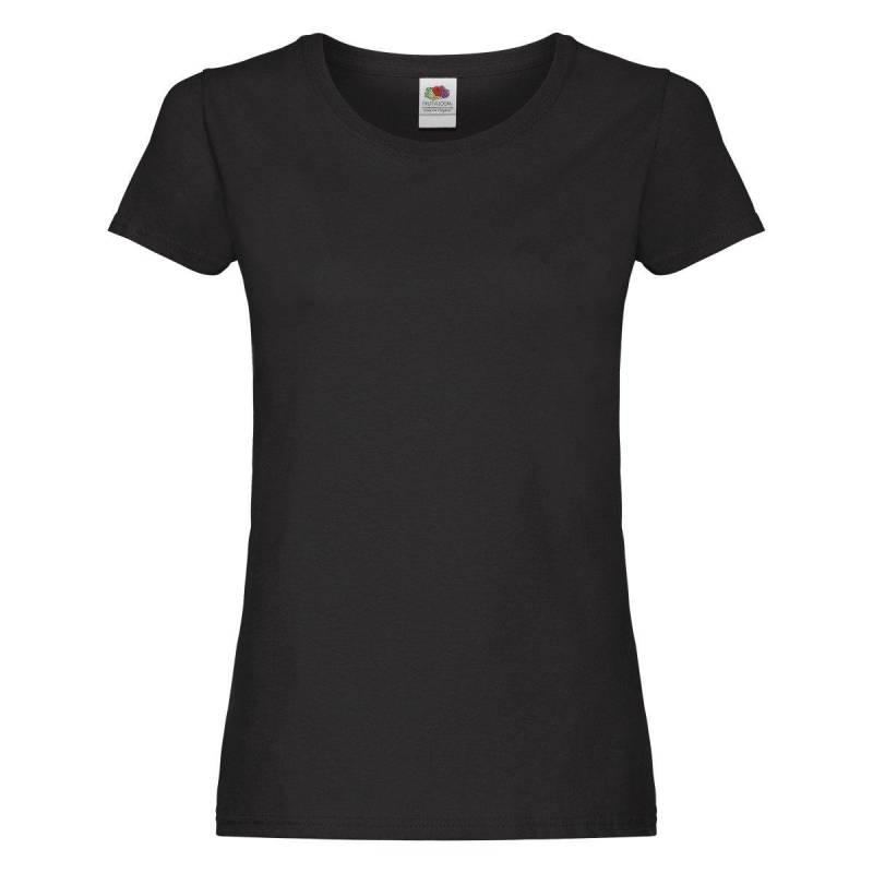 Tshirt Damen Schwarz L von Fruit of the Loom