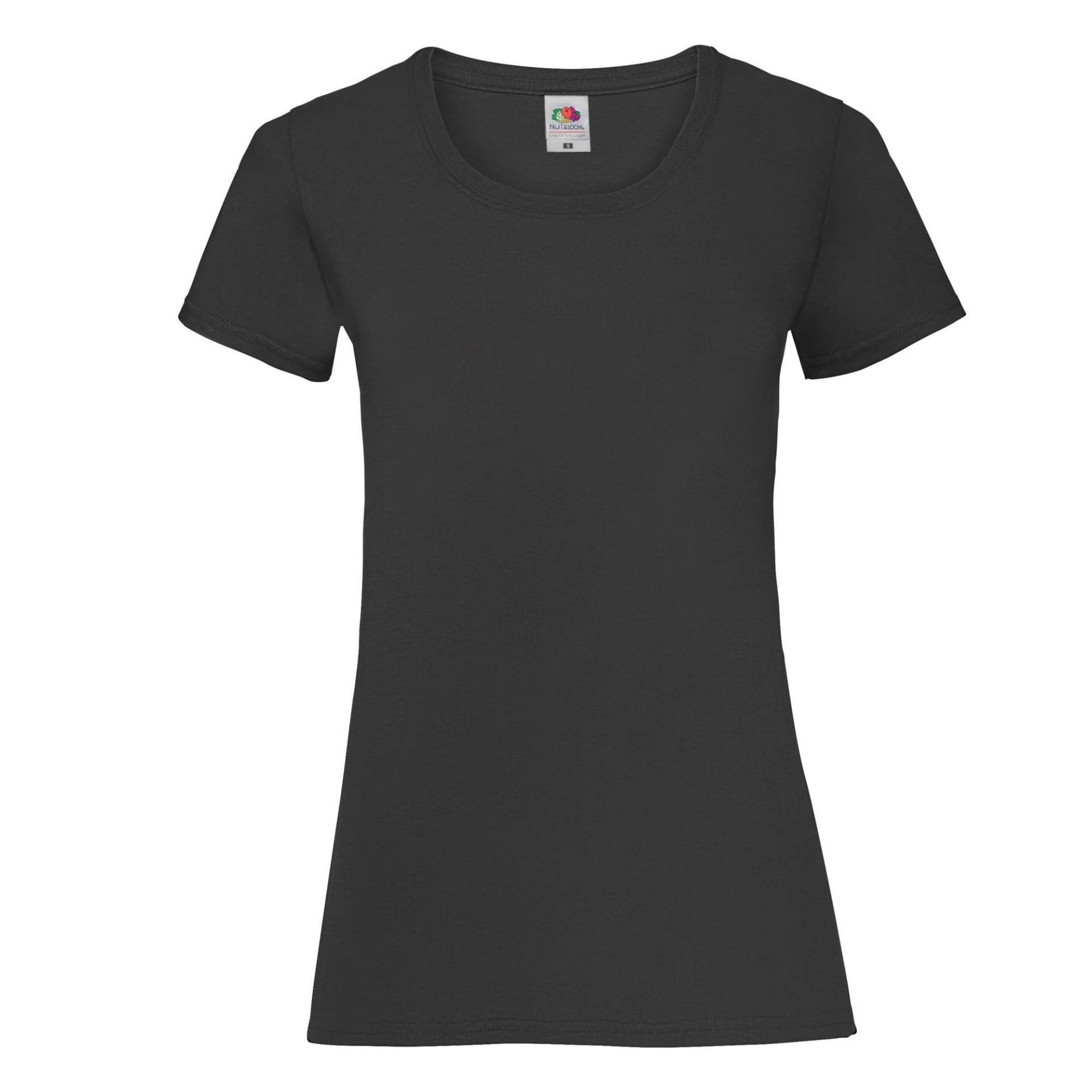 Tshirt Damen Schwarz M von Fruit of the Loom