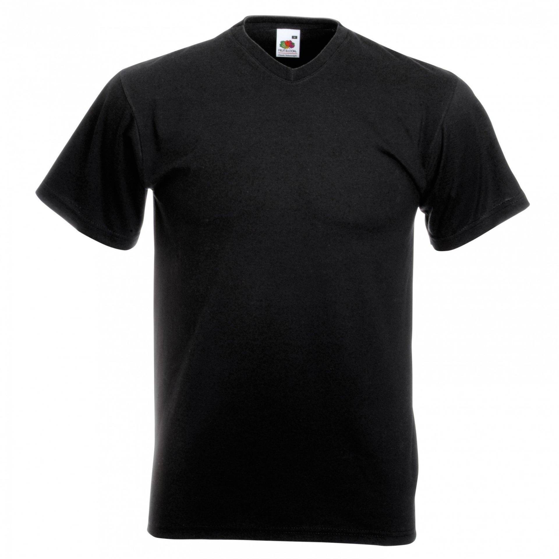 Valueweight Tshirt Männer Mit Vausschnitt, Kurzärmlig Herren Schwarz 5XL von Fruit of the Loom