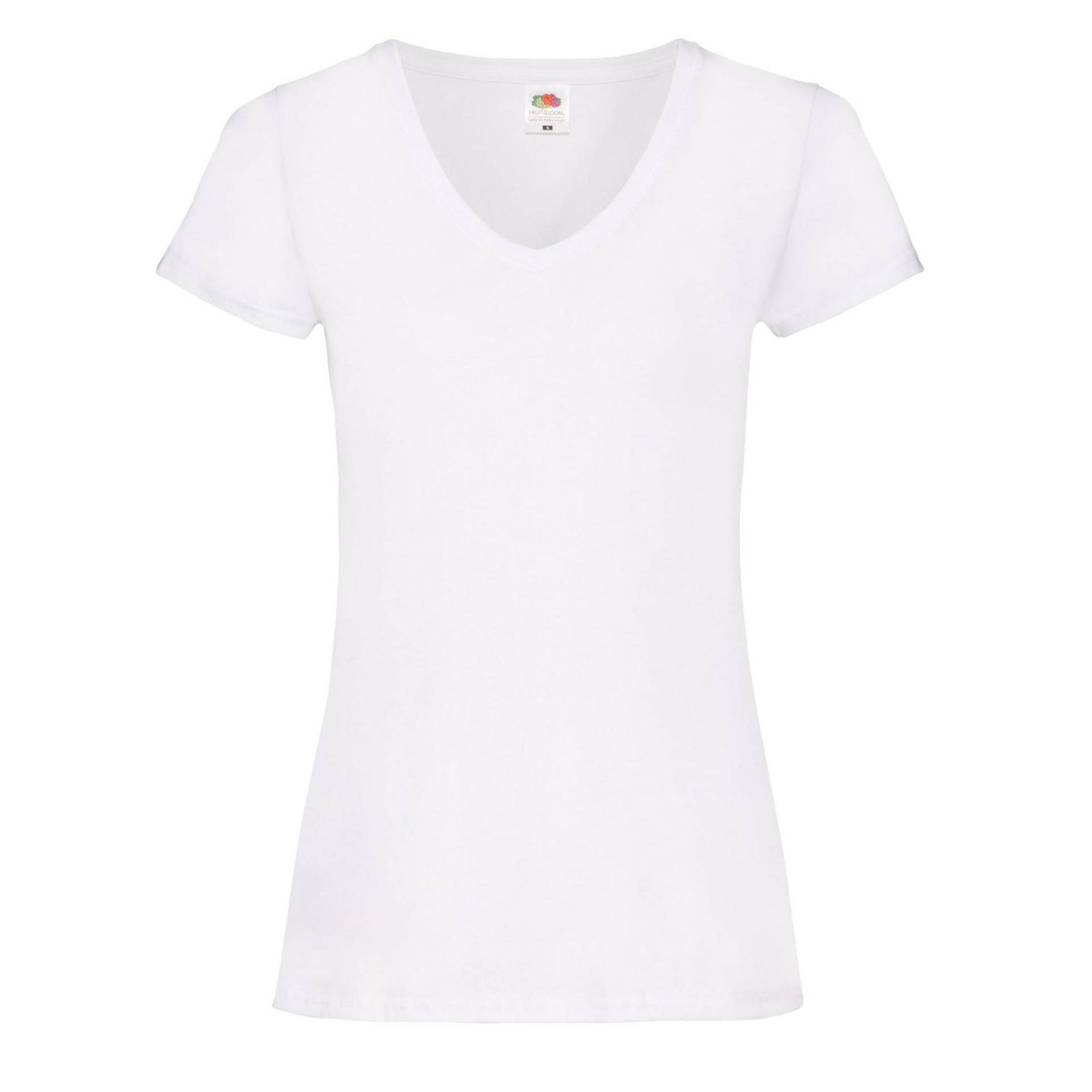 Valueweight Tshirt Vausschnitt Damen Weiss 44 von Fruit of the Loom