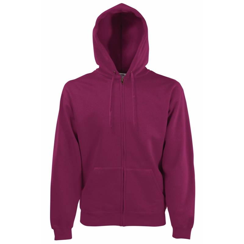 Zip Up Hoodie Herren Weinrot XXL von Fruit of the Loom