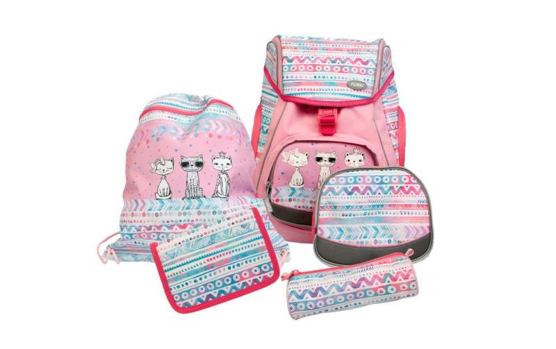 Funki Schulrucksack »Flexy-Bag Cool Cats 5-teilig« von Funki