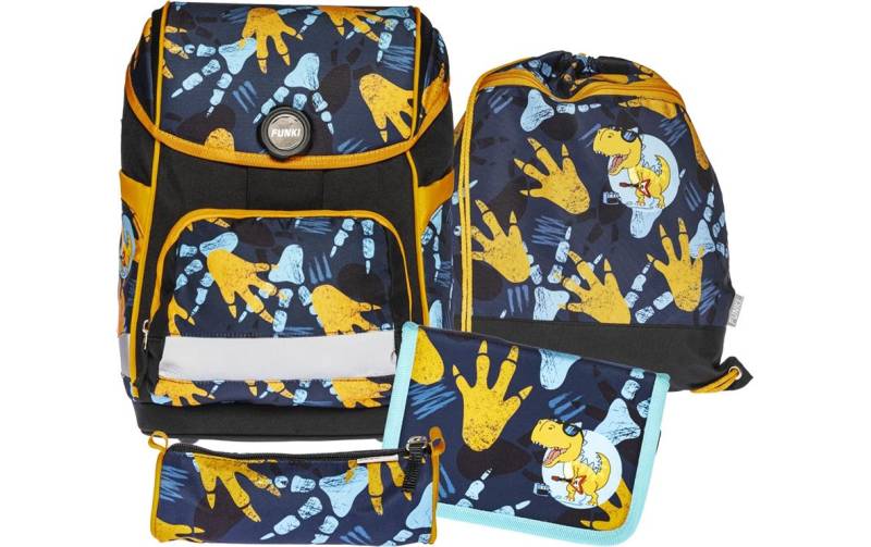 Funki Schultertasche »Cuby-Bag Rock-Dino 20 l, 5-teiliges Set« von Funki