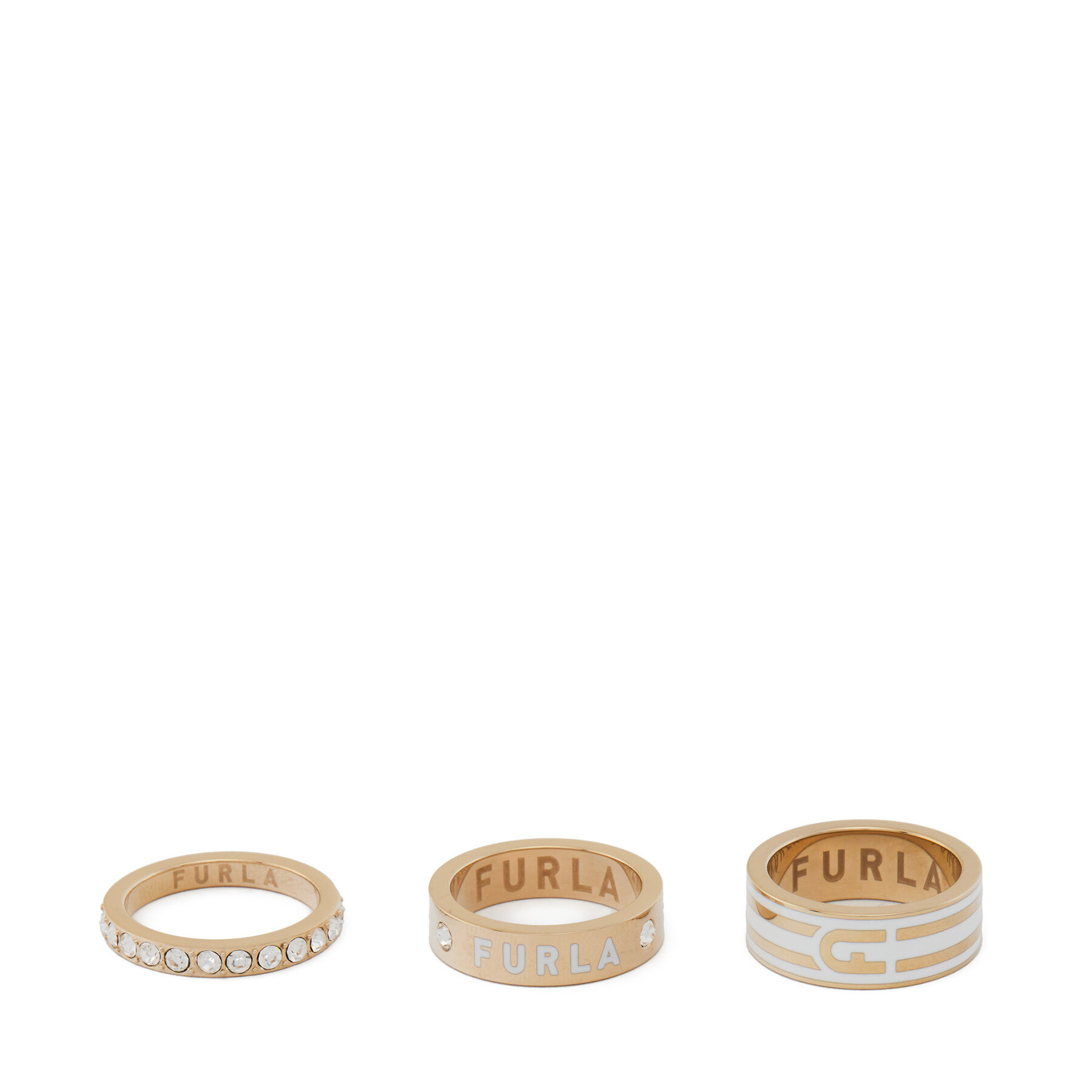 3er-Set Ringe Furla Arch Stripe WJ00175-N79000-01B00-1-007-20-CN-X Goldfarben von Furla