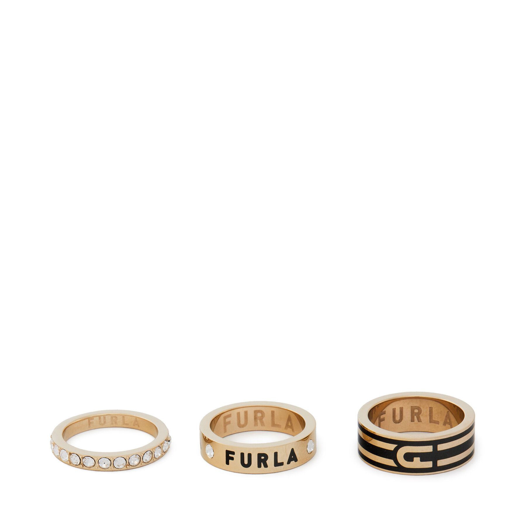 3er-Set Ringe Furla Arch Stripe WJ00175-N79000-O6000-1-007-20-CN-S Goldfarben von Furla