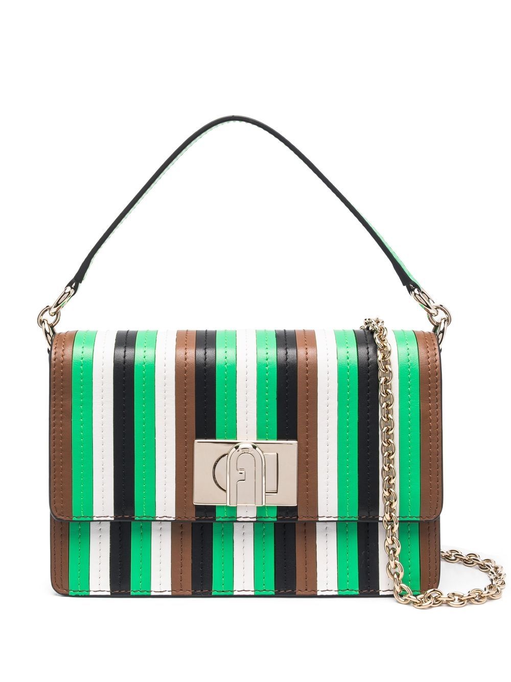 Furla 1927 stripe-detail bag - Green von Furla
