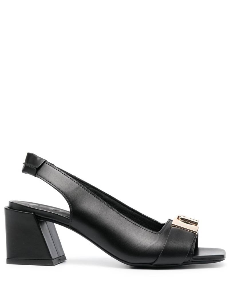 Furla 65mm logo-plaque leather sandals - Black von Furla