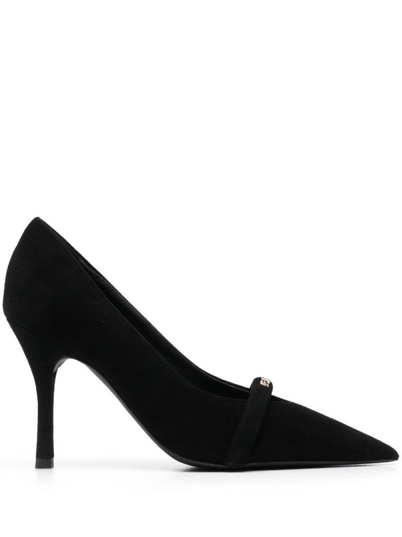 Furla 80mm logo-plaque leather pumps - Black von Furla