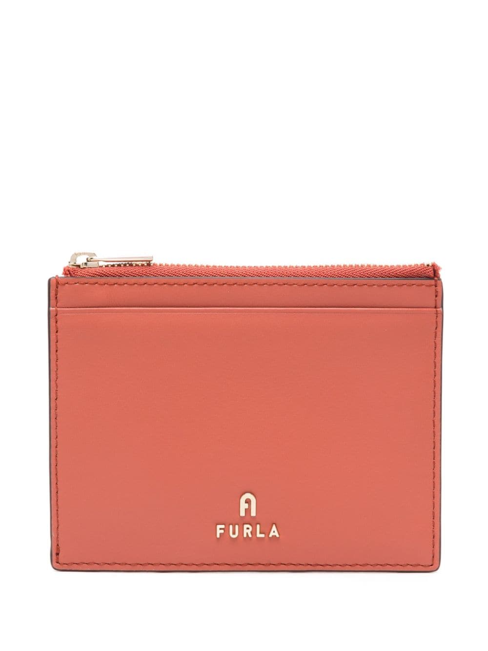 Furla Camelia leather card case - Orange von Furla