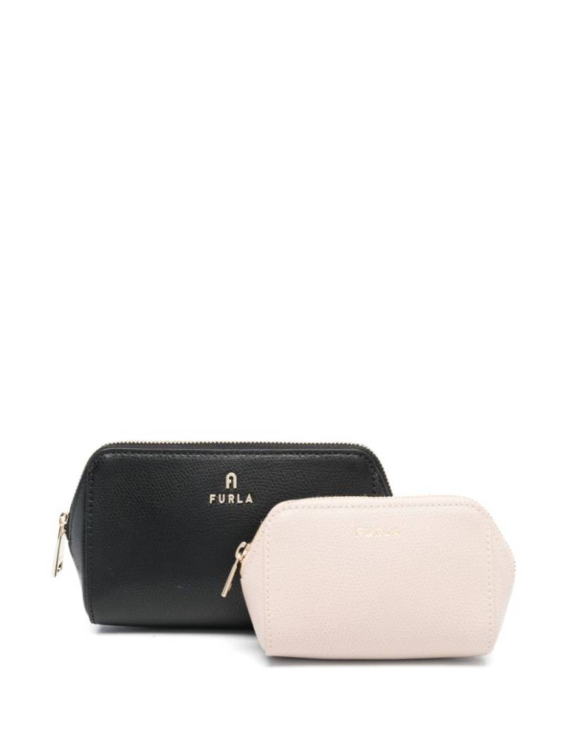 Furla Continental leather make up bag - Black von Furla