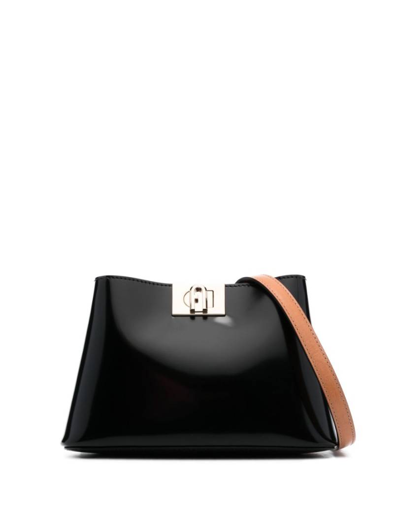 Furla Fleur patent-leather shoulder bag - Black von Furla