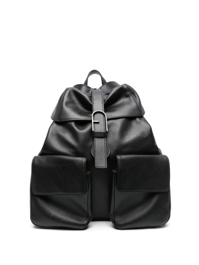 Furla Flow leather backpack - Black von Furla