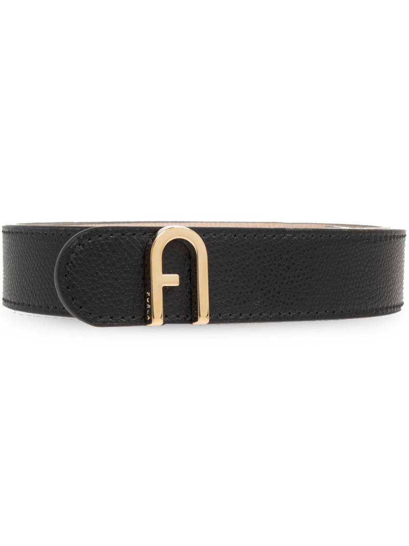 Furla Flow logo-buckle leather belt - Black von Furla