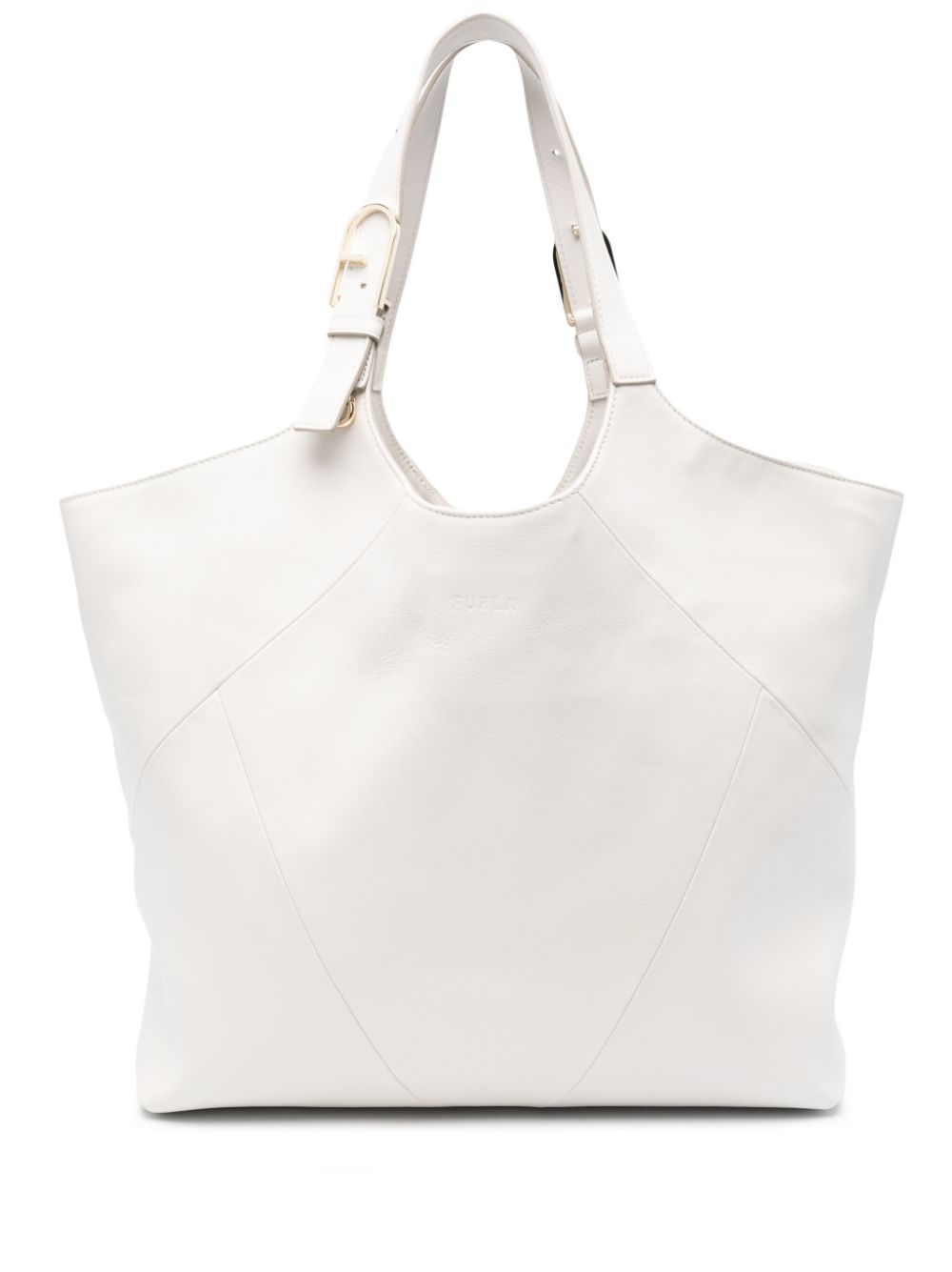 Furla large Flow leather tote bag - Neutrals von Furla