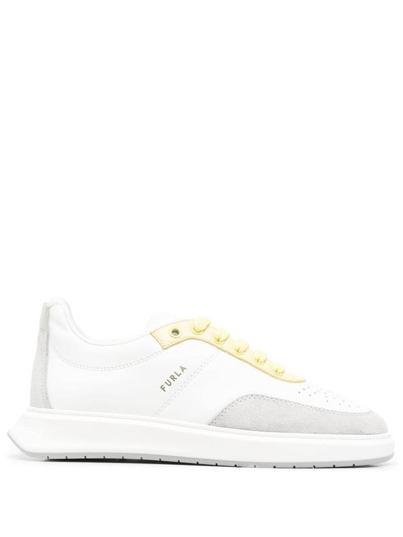 Furla contrast lace-up sneakers - White von Furla