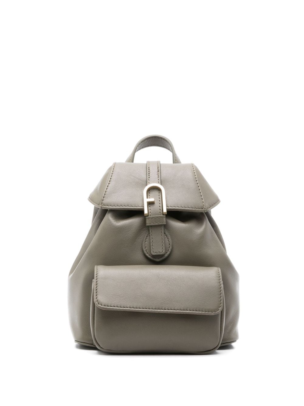 Furla logo-buckle leather backpack - Green von Furla