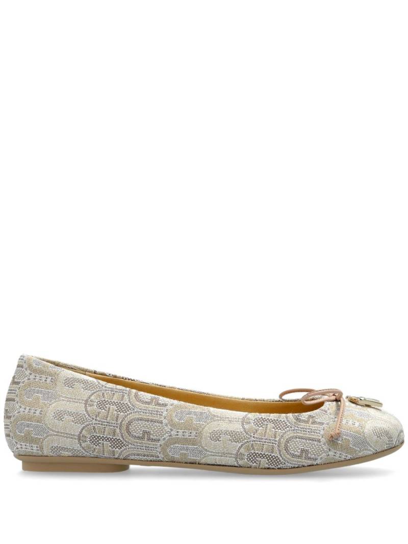 Furla logo-jacquard ballet flats - Neutrals von Furla