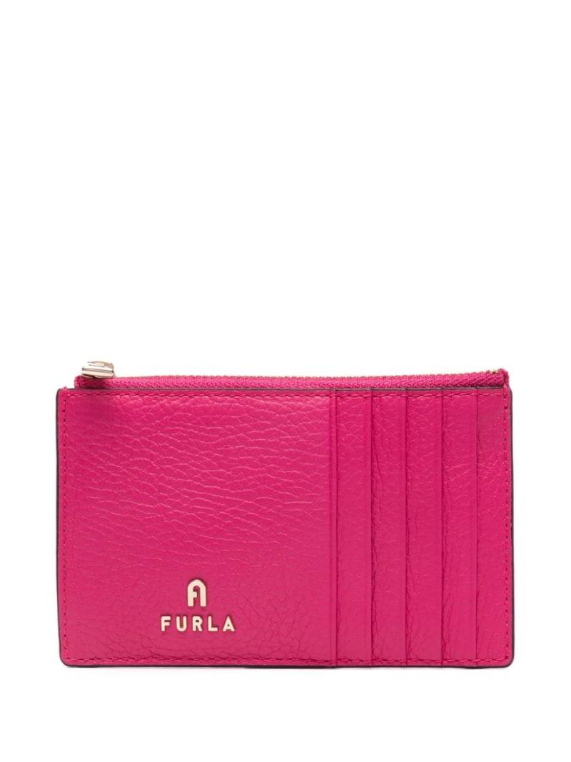 Furla logo-plaque leather card holder - Pink von Furla