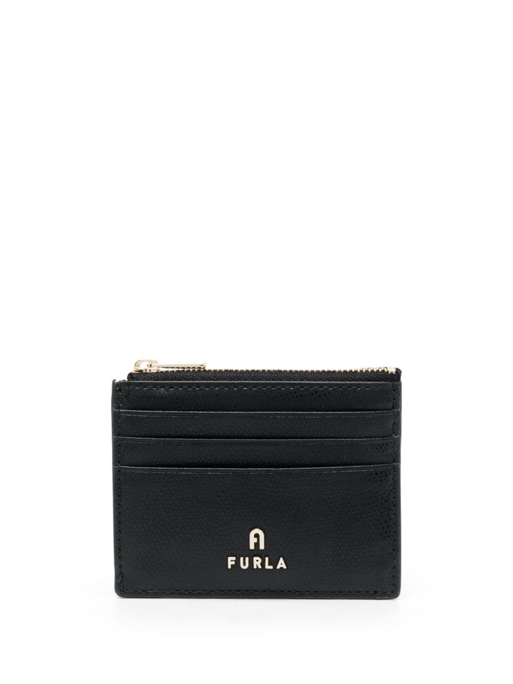 Furla logo-plaque leather wallet - Black von Furla