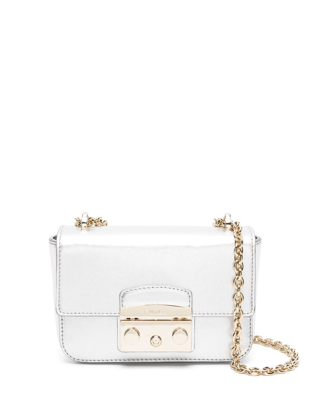 Furla mini Metropolis leather shoulder bag - Silver von Furla