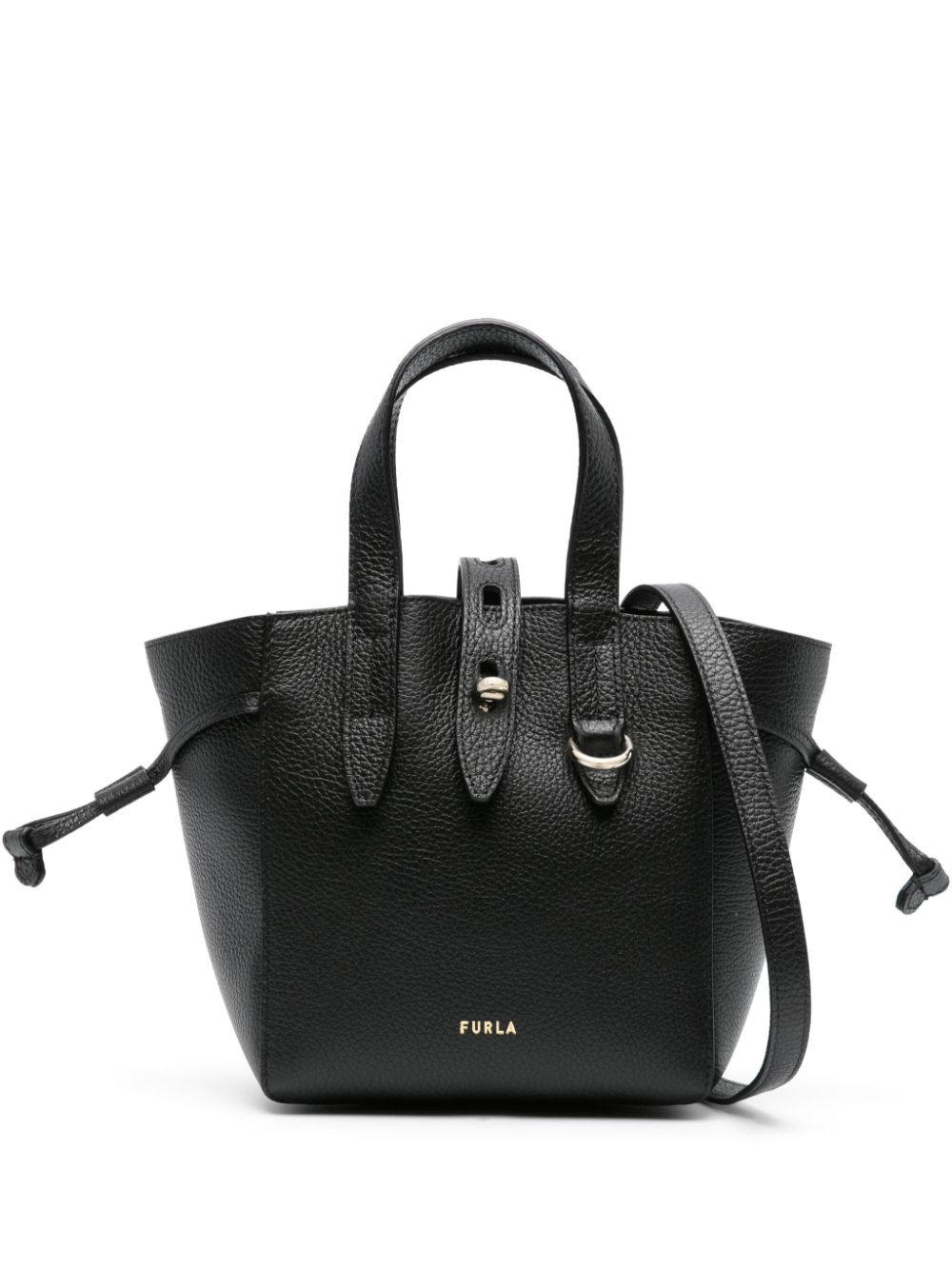 Furla mini Net leather tote bag - Black von Furla