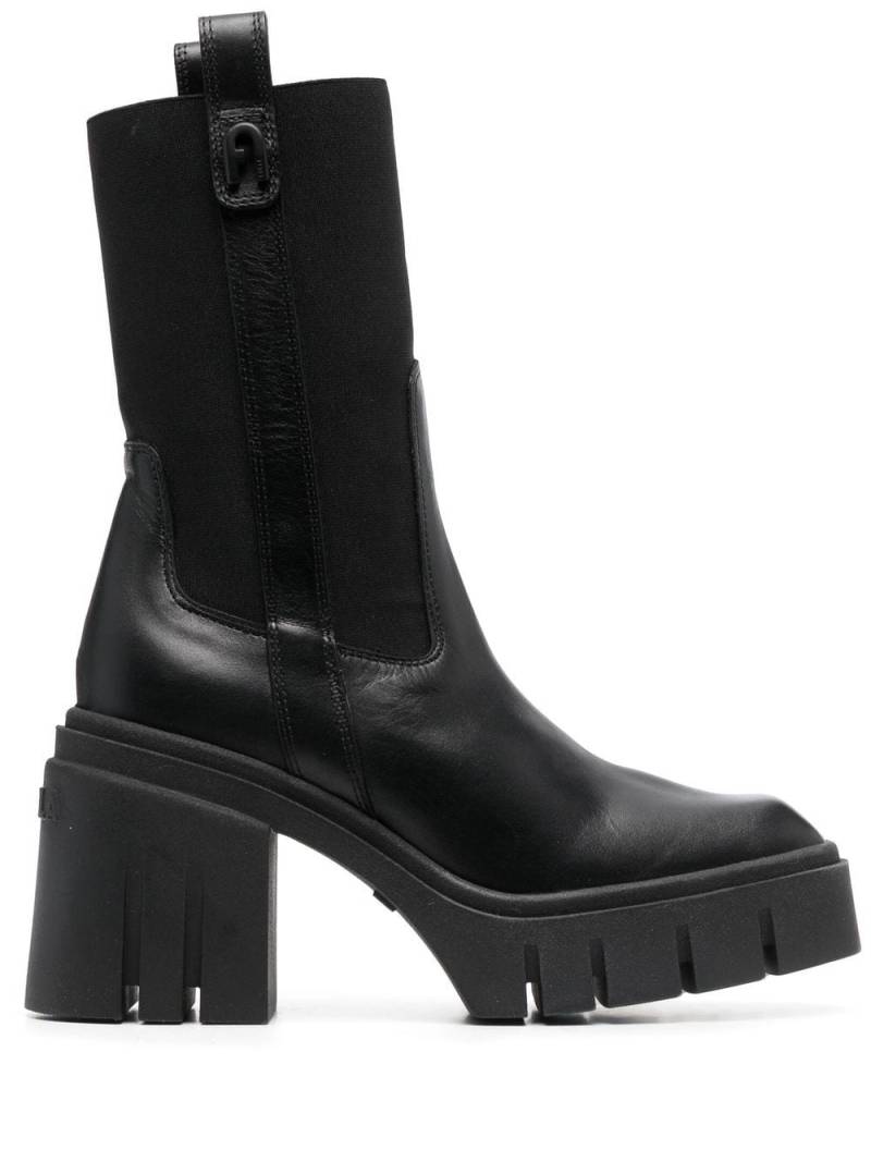 Furla ridged 95mm block-heel boots - Black von Furla