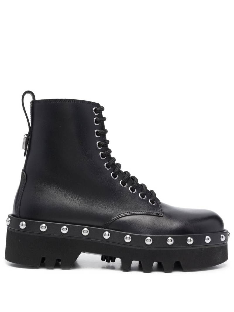 Furla studded lace-up boots - Black von Furla