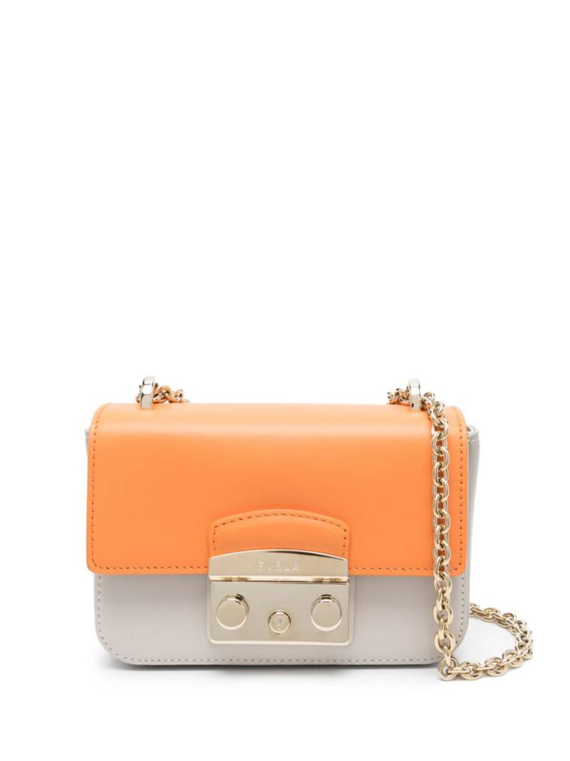 Furla two-tone leather crossbody bag - Orange von Furla