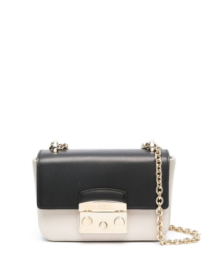 Furla two-tone leather shoulder bag - Neutrals von Furla