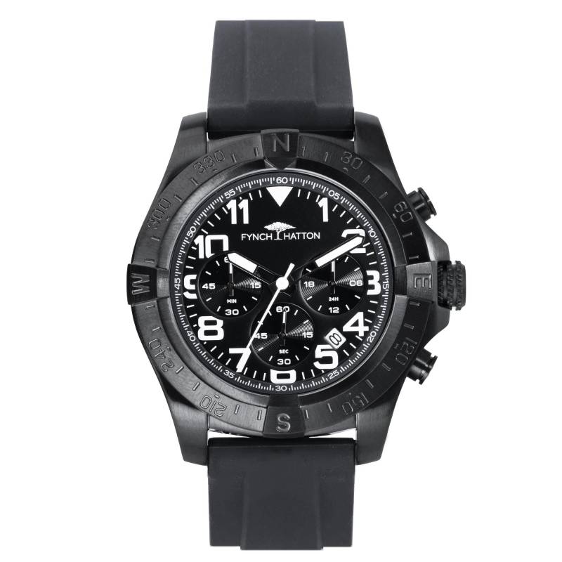 Functional Armbanduhr Herren Schwarz 45mm von Fynch-Hatton