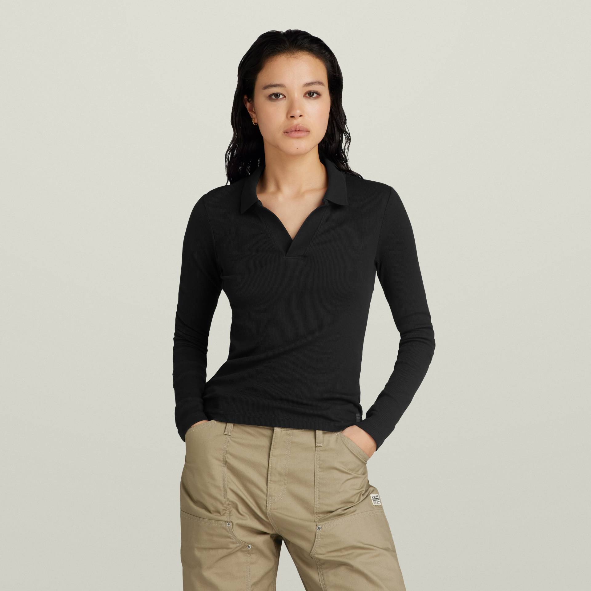 G-STAR Langarm-Poloshirt »Ribbed Slim Polo« von G-STAR