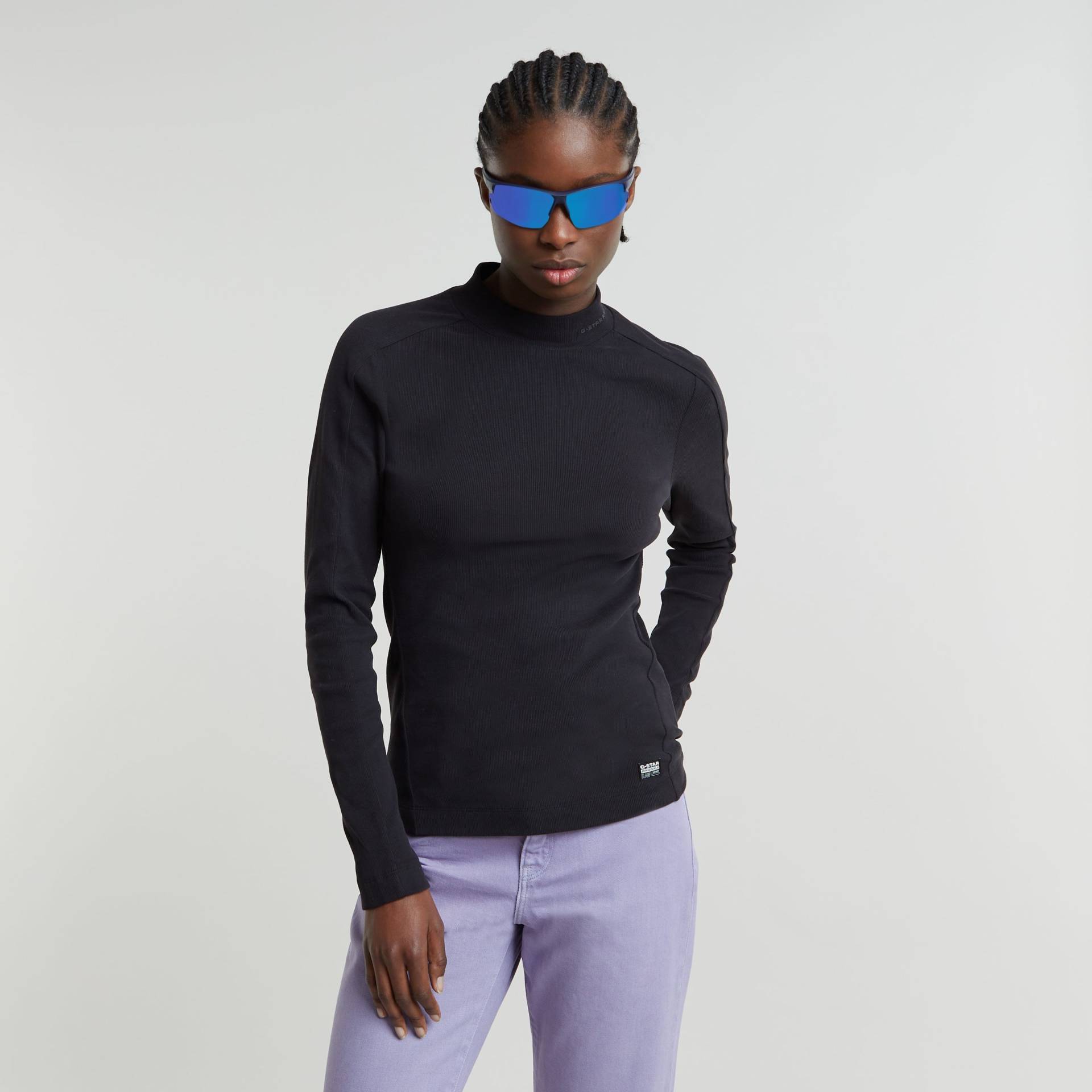 G-STAR Longsleeve »Rib Mock Top«, mit Markenschriftzug am Kragen von G-STAR