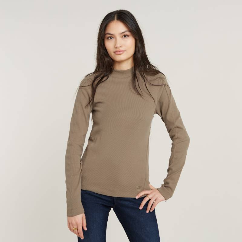 G-STAR Longsleeve »Rib Mock Top«, mit Markenschriftzug am Kragen von G-STAR