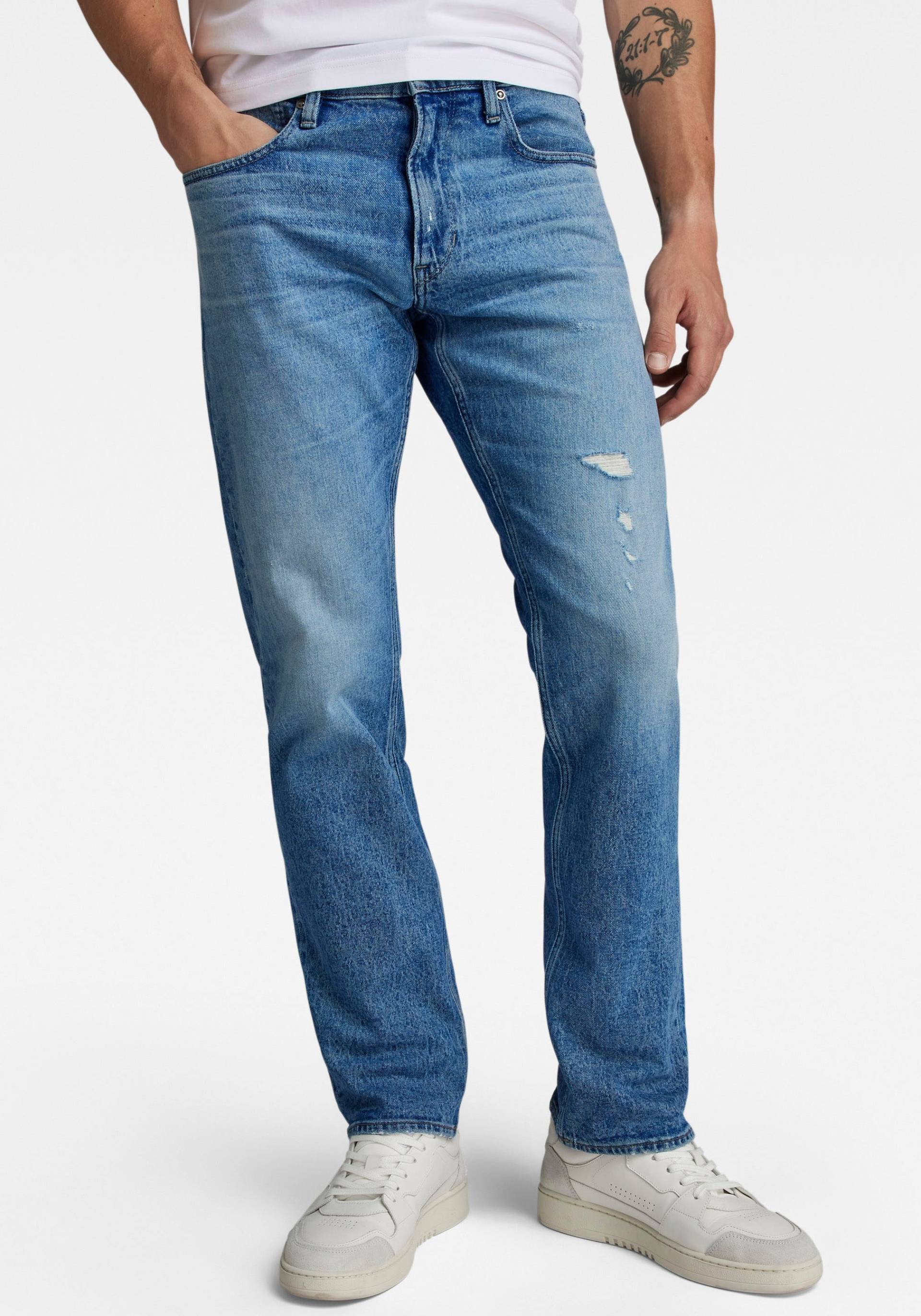 G-STAR Straight-Jeans »Mosa Straight«, mit hellen Nähten von G-STAR