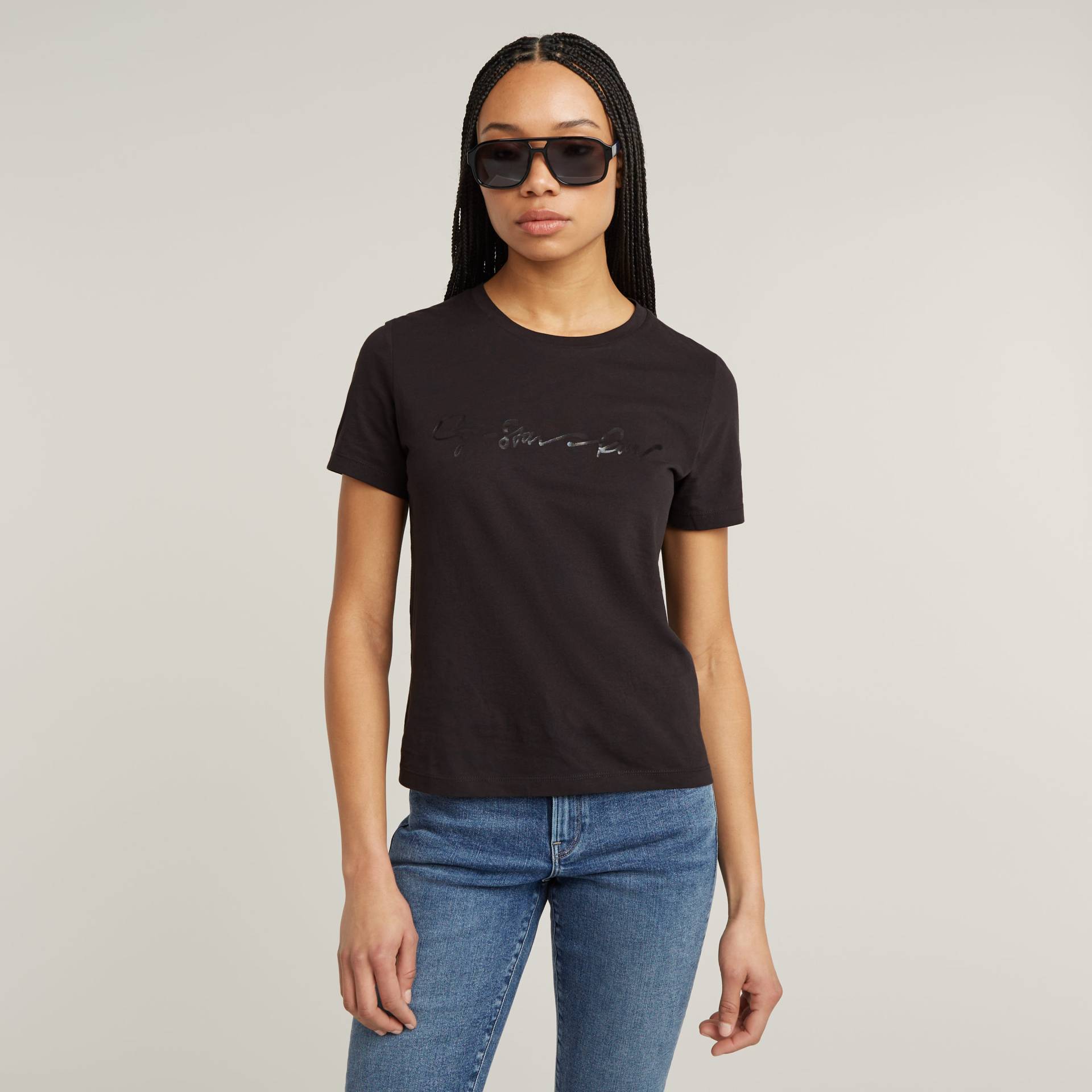 G-STAR T-Shirt »G-Script Shiny R«, mit Ton-in-Ton Schriftzug von G-STAR